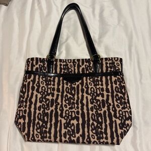 Coach Black and Brown Patterned Tote